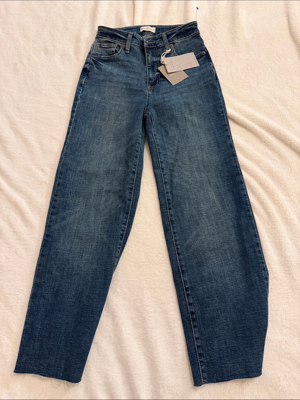 Straight-Leg High-Rise Jeans in Dark Blue